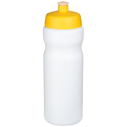 Bouteille de sport à personnaliser 650ml Baseline® Blanc / Jaune